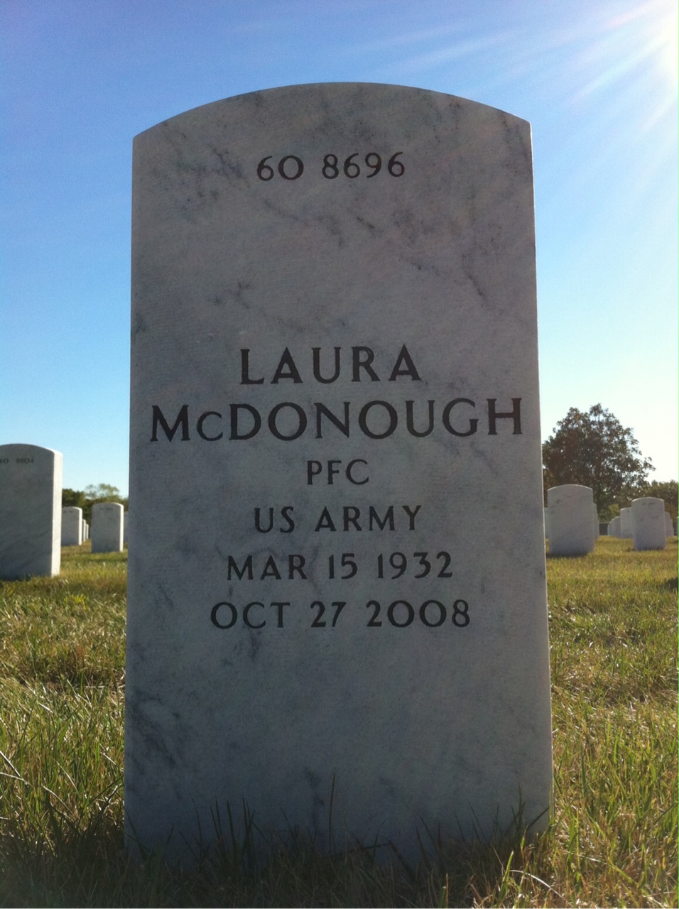 Back of headstone — Francis Mcdonough