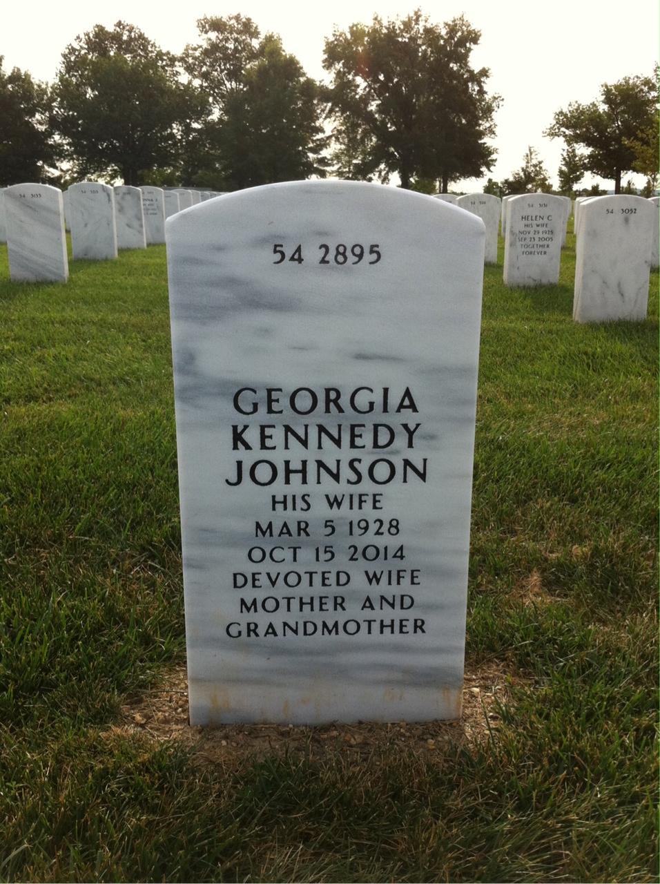 Back of headstone — Arthur Cloey