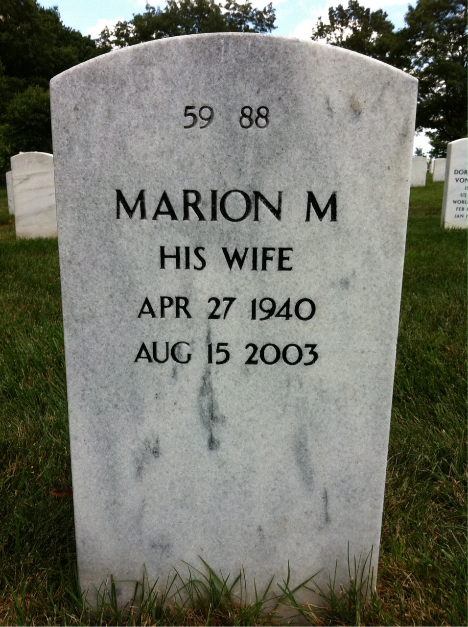 Back of headstone — Ronald Zemaitis