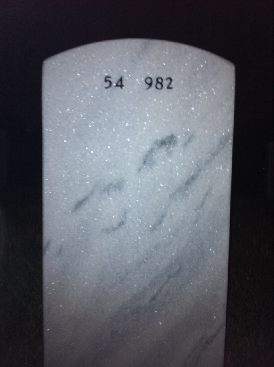 Back of headstone — Ralph Payne