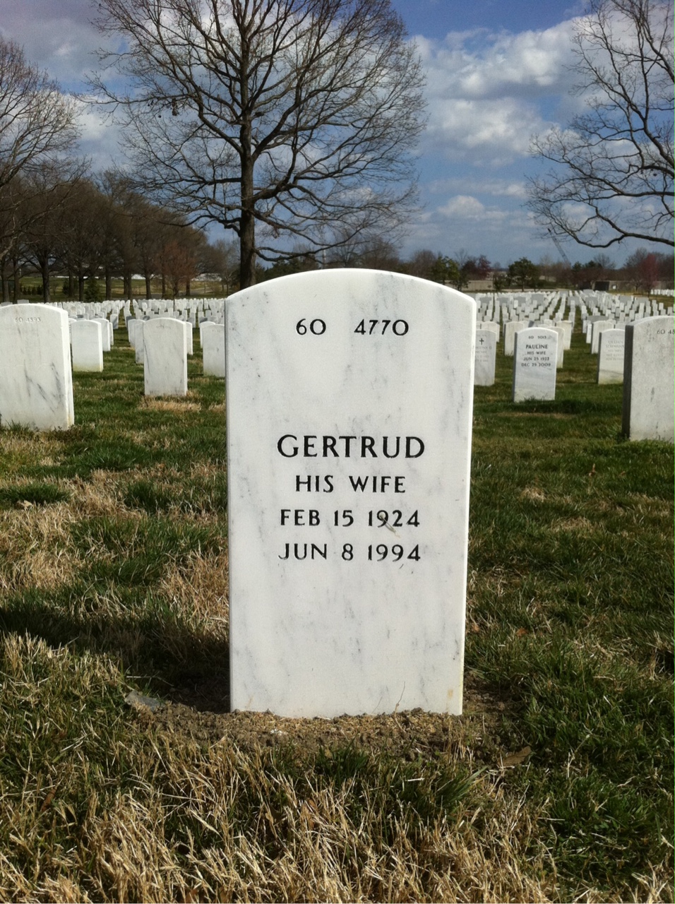 Back of headstone — Walter De Gouff