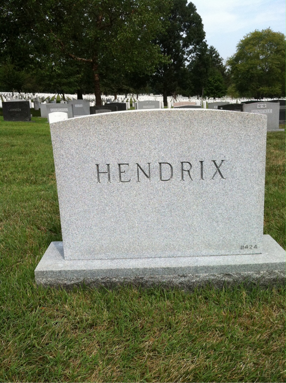 Back of headstone — Charles Hendrix