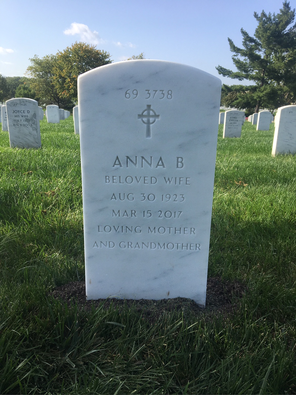Back of headstone — Joseph Morris