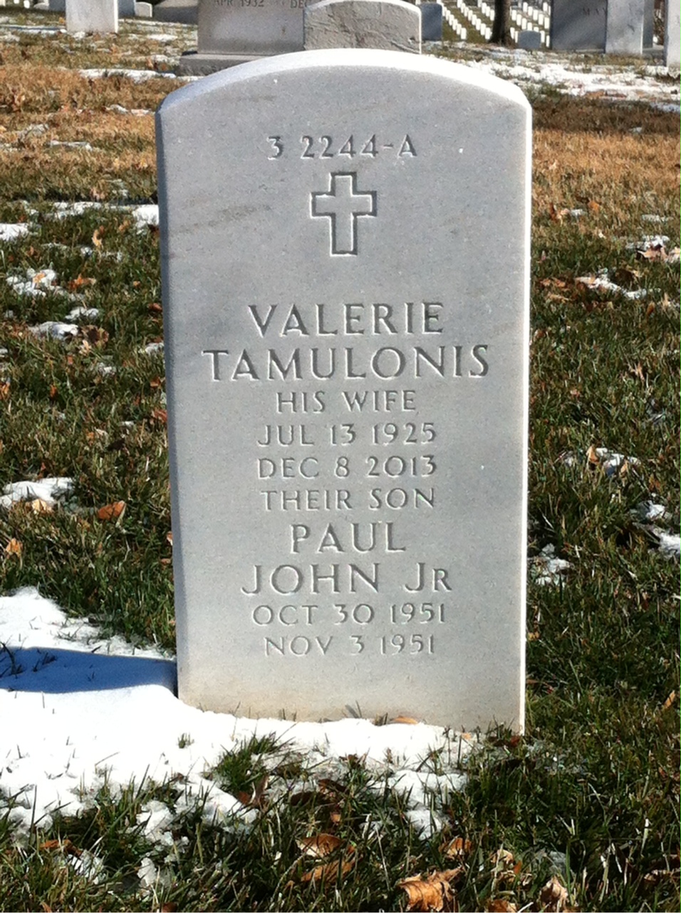 Back of headstone — Paul J Haines