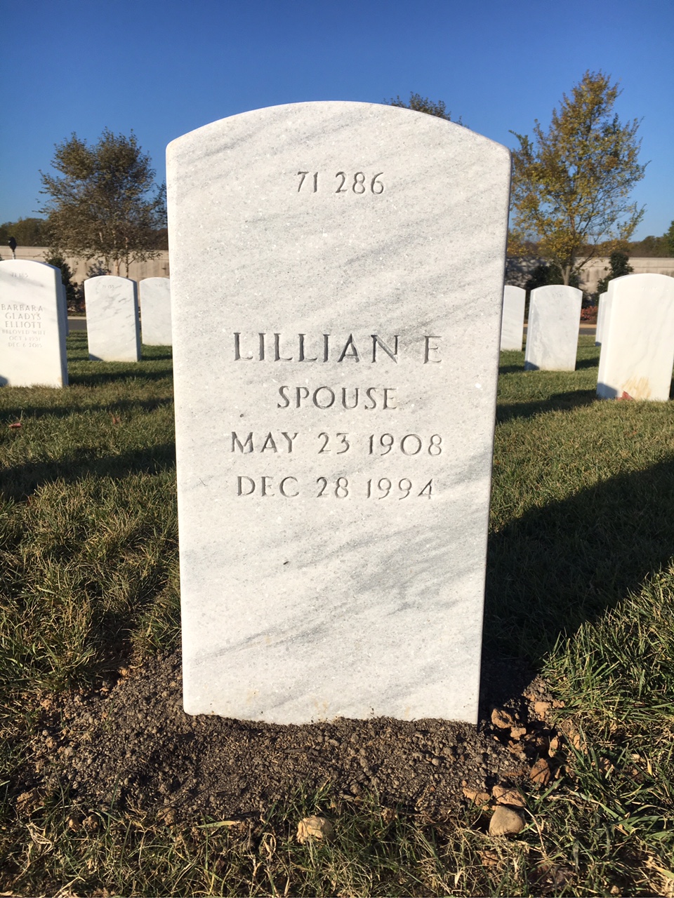 Back of headstone — Arthur Moore