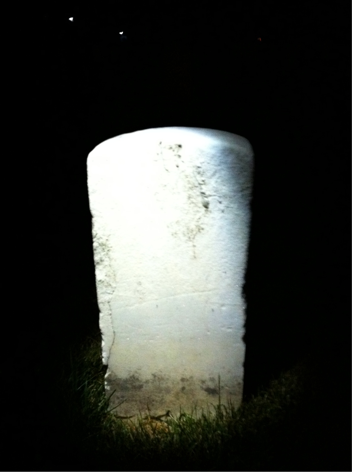 Back of headstone — Isaac Adams
