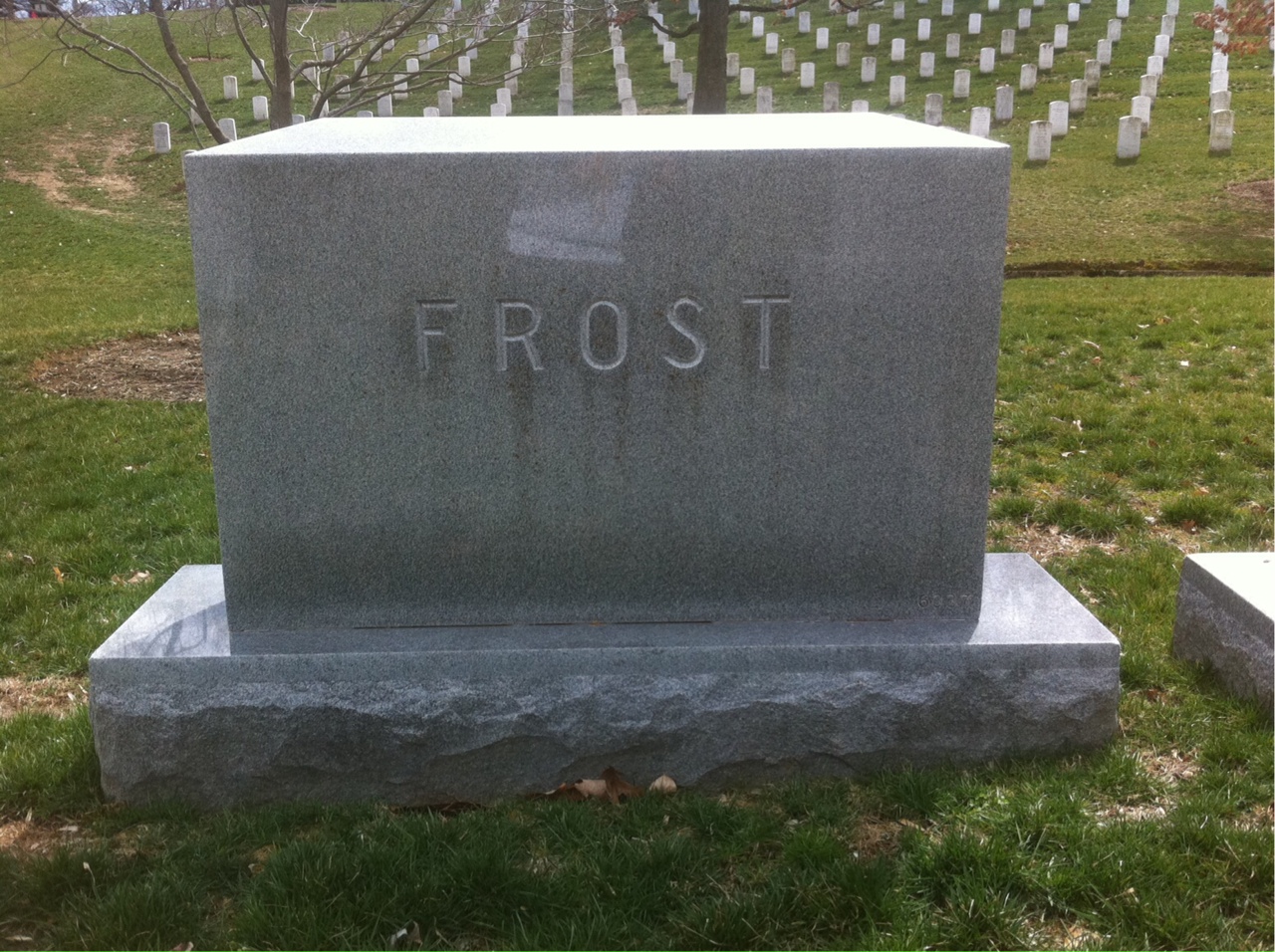 Back of headstone — William Frost