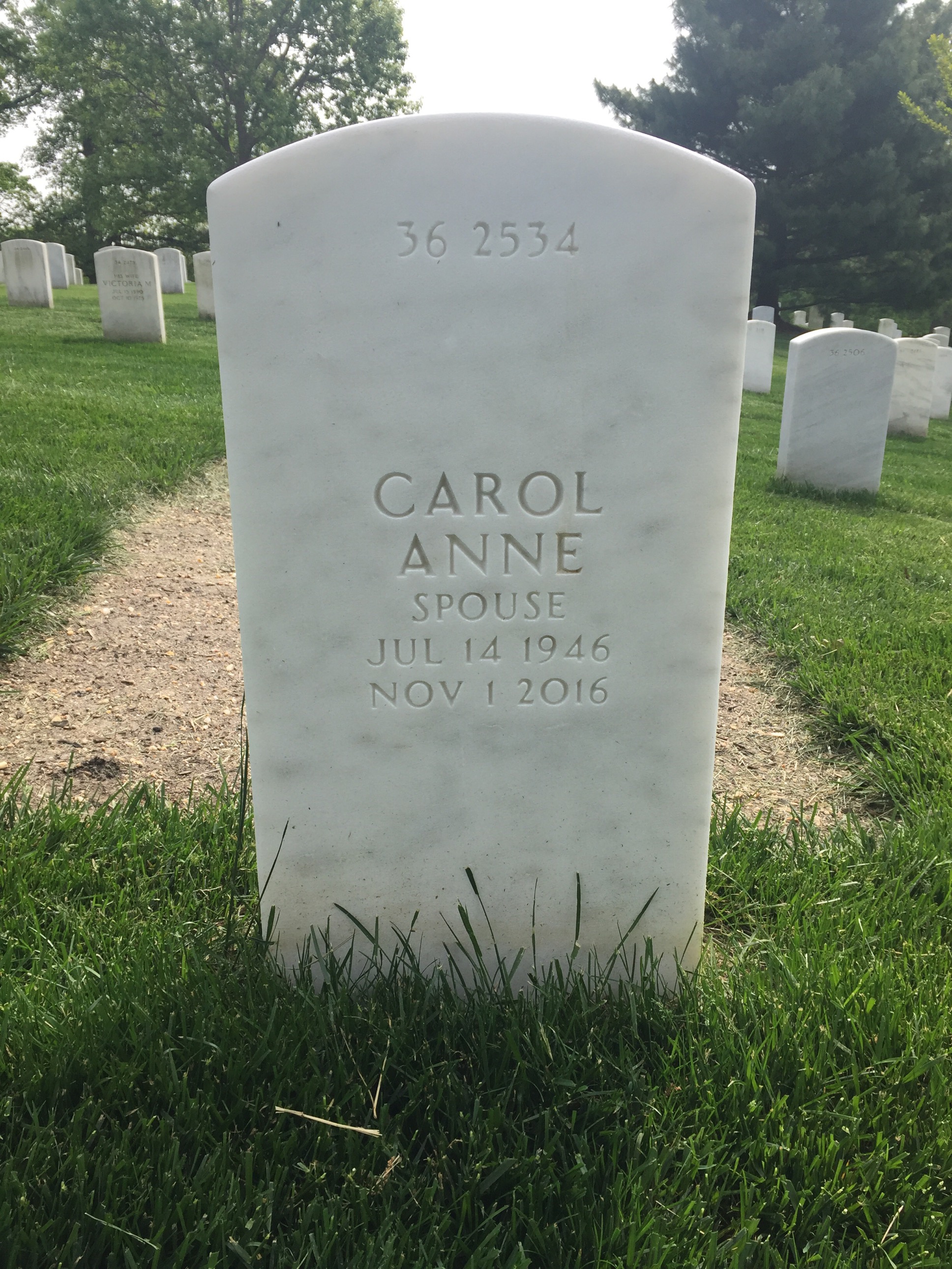 Back of headstone — William J Hendell