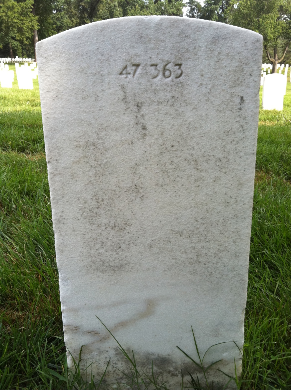 Back of headstone — Melvin Bacon