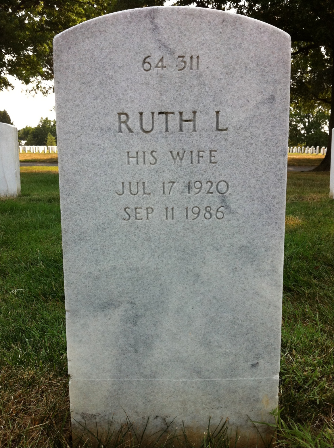 Back of headstone — Frank Bracken