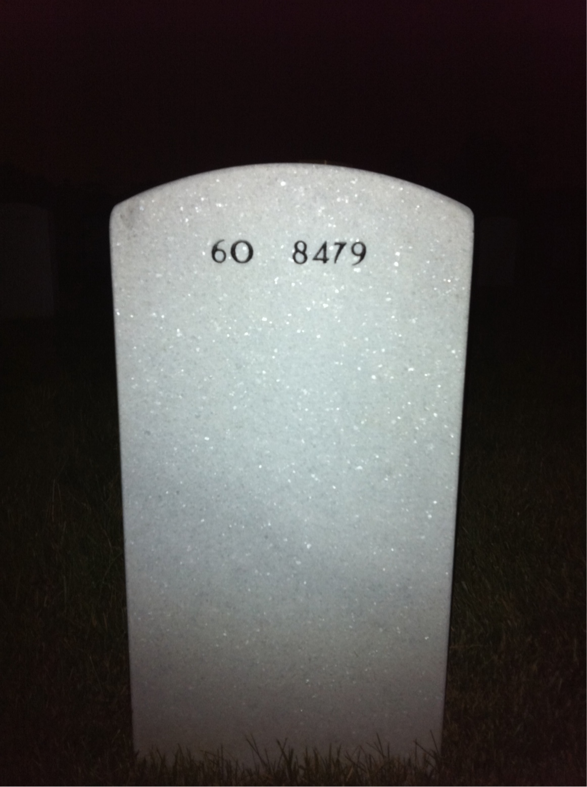 Back of headstone — Larry Blum
