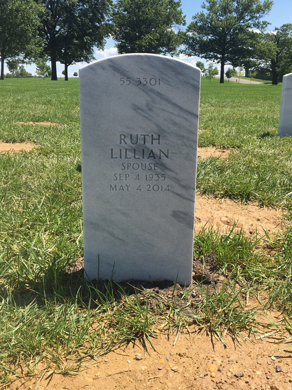 Back of headstone — John Bartram Frazee