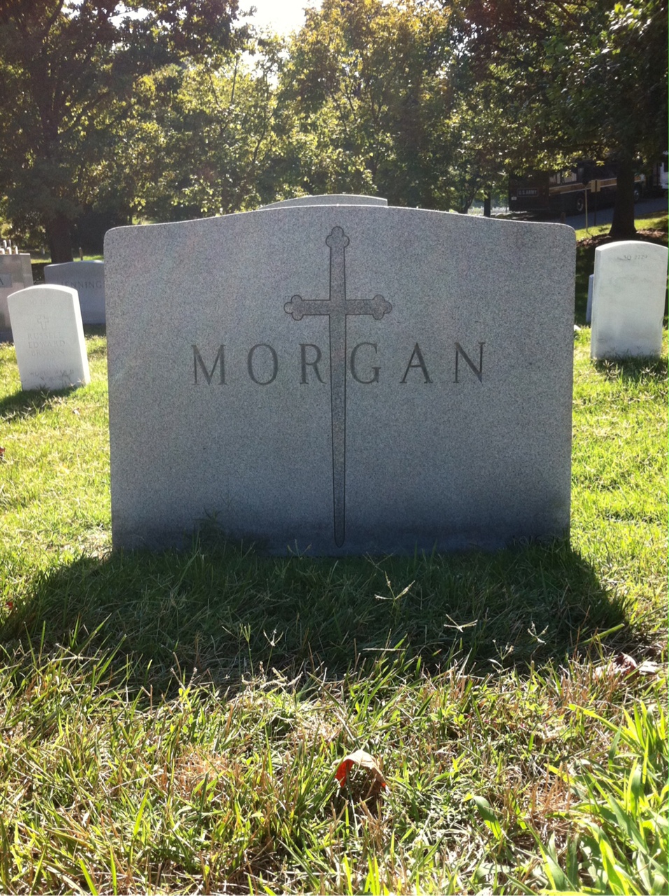 Back of headstone — Sidney Morgan