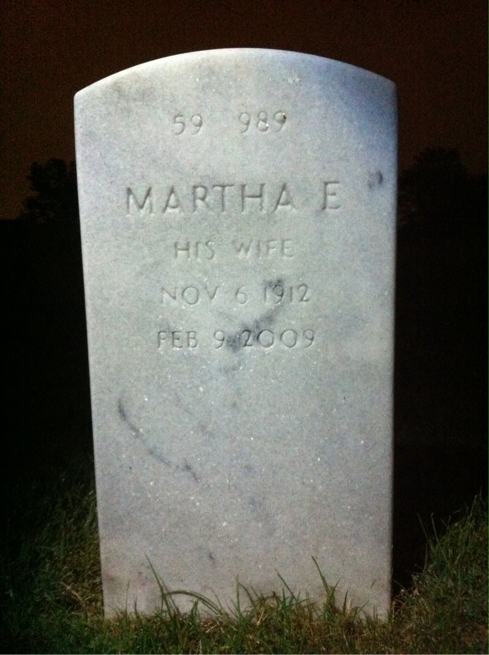 Back of headstone — Wendell Rex