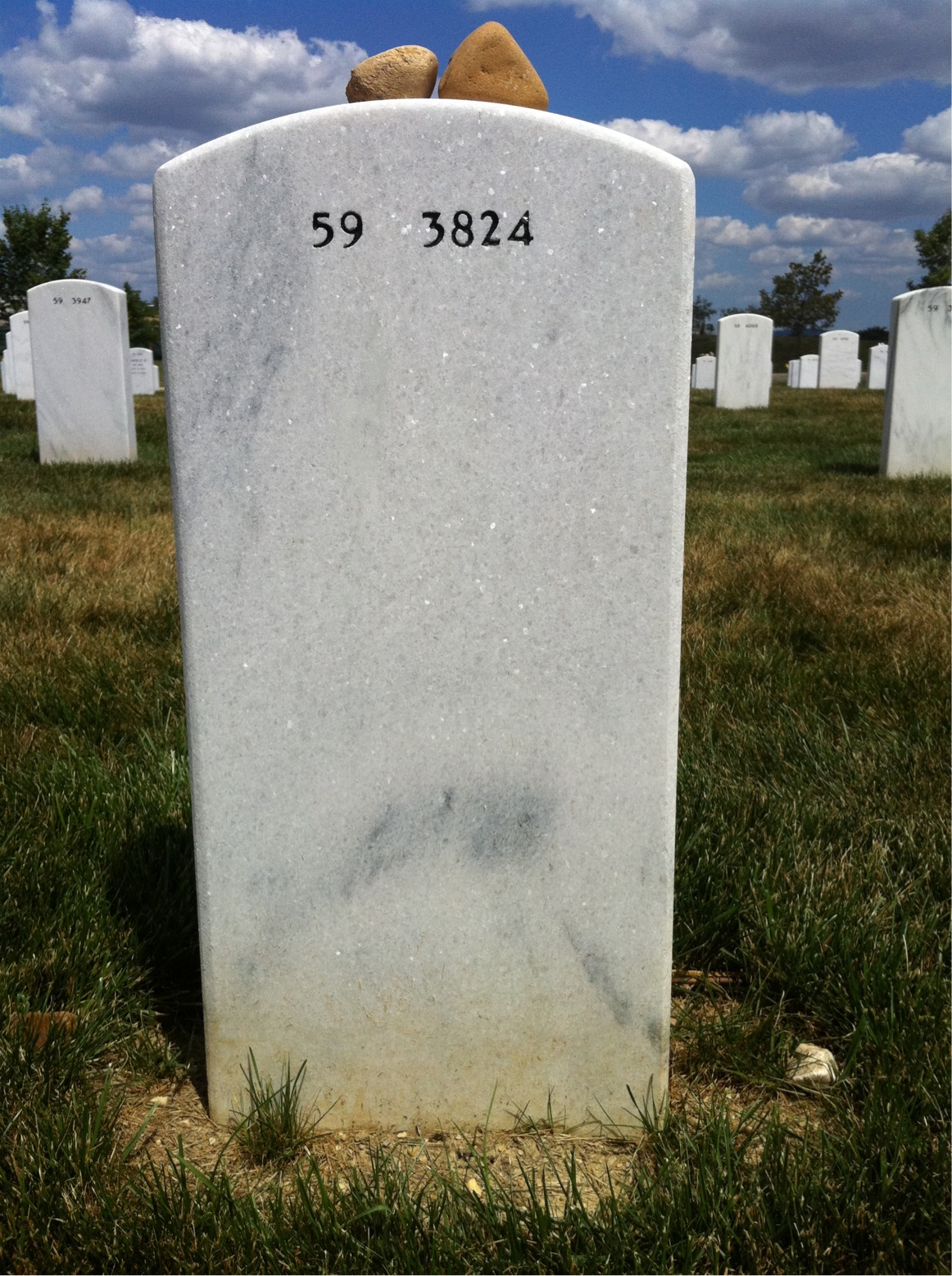Back of headstone — Jacob Brewer