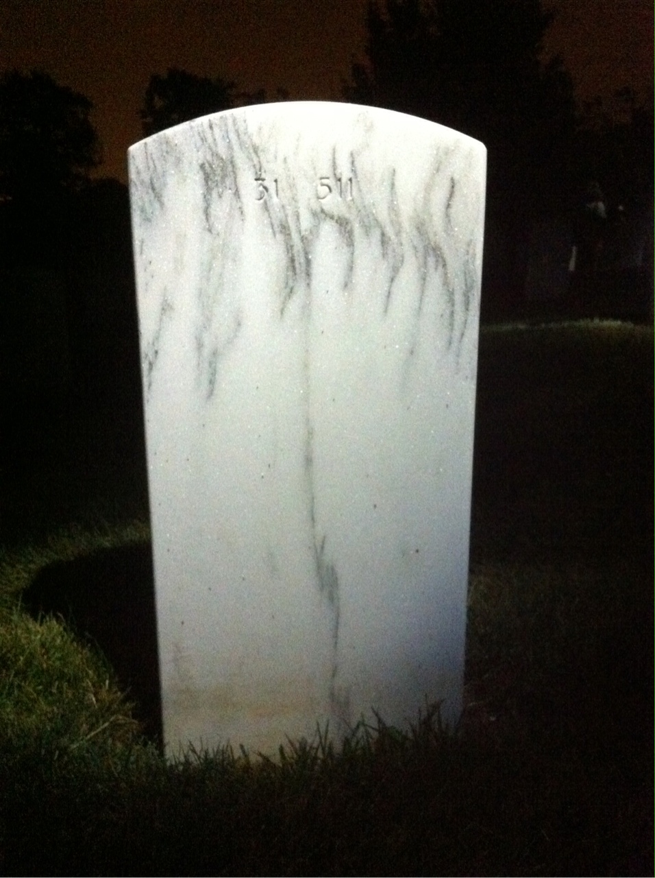 Back of headstone — Hamilton Woodruff