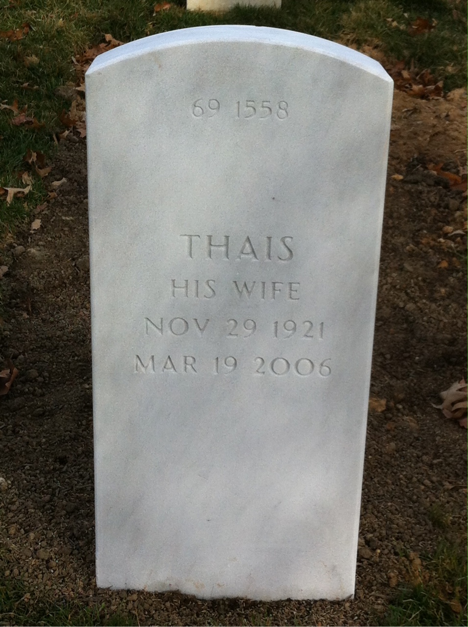Back of headstone — John Witmeyer