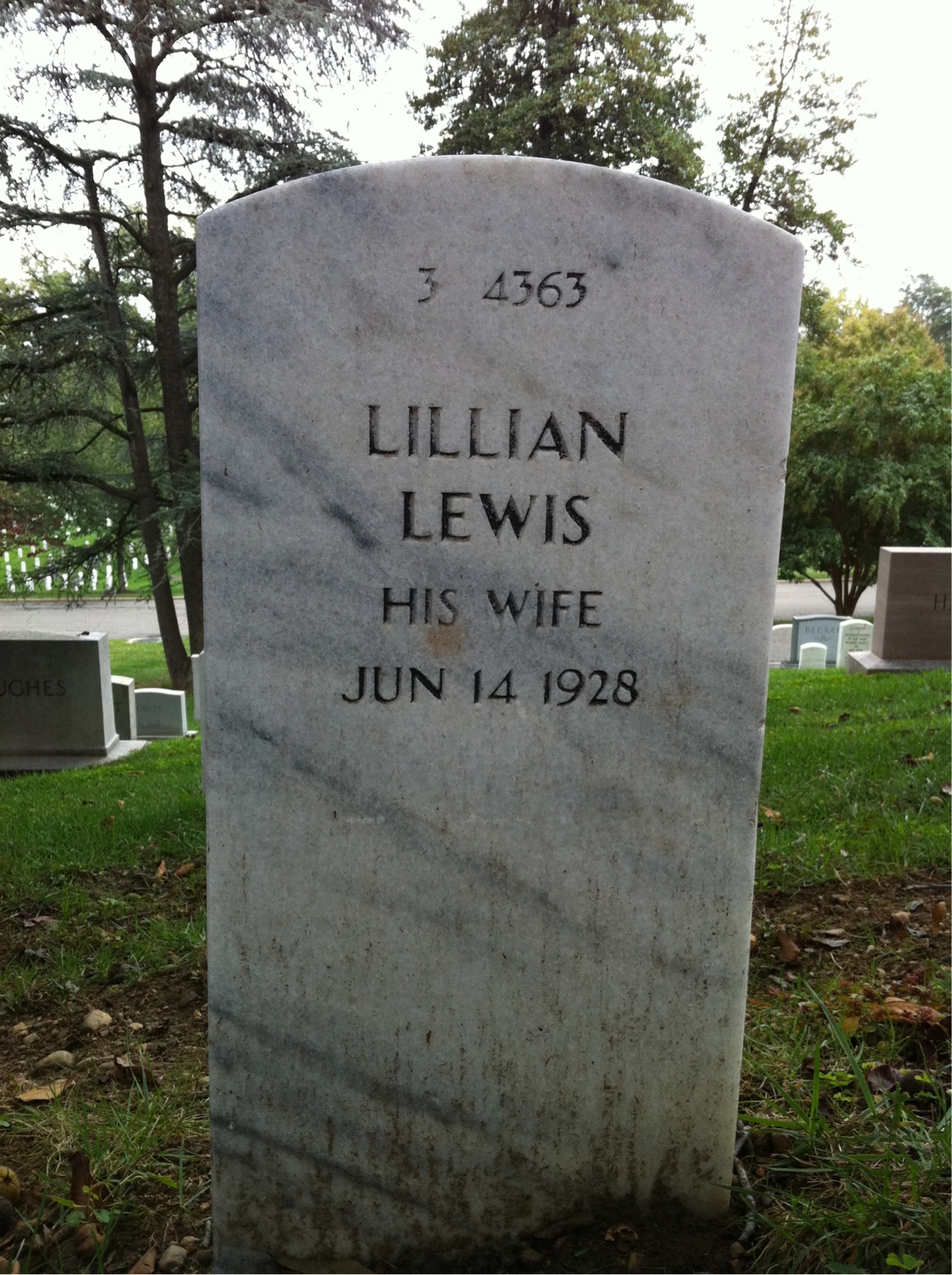 Back of headstone — John Baker