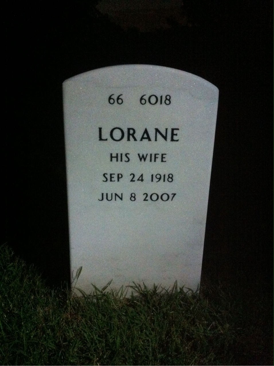 Back of headstone — Earl Wilson