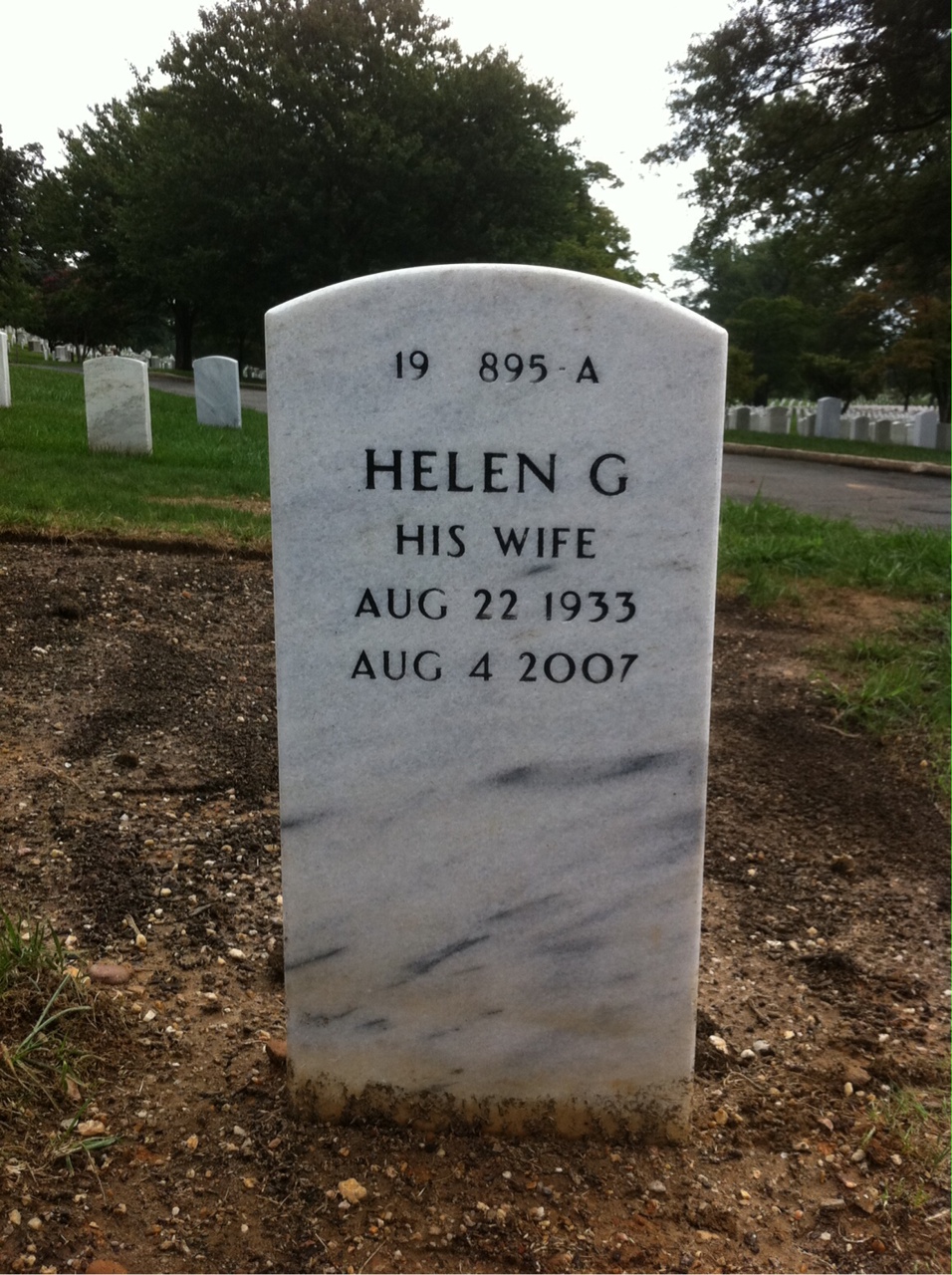 Back of headstone — Roland Harris