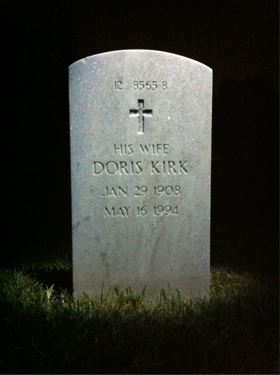 Back of headstone — Ernest C Collins