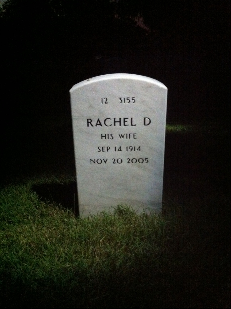 Back of headstone — Benjamin Thompson