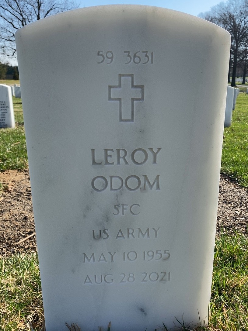 Back of headstone — Ada Odom