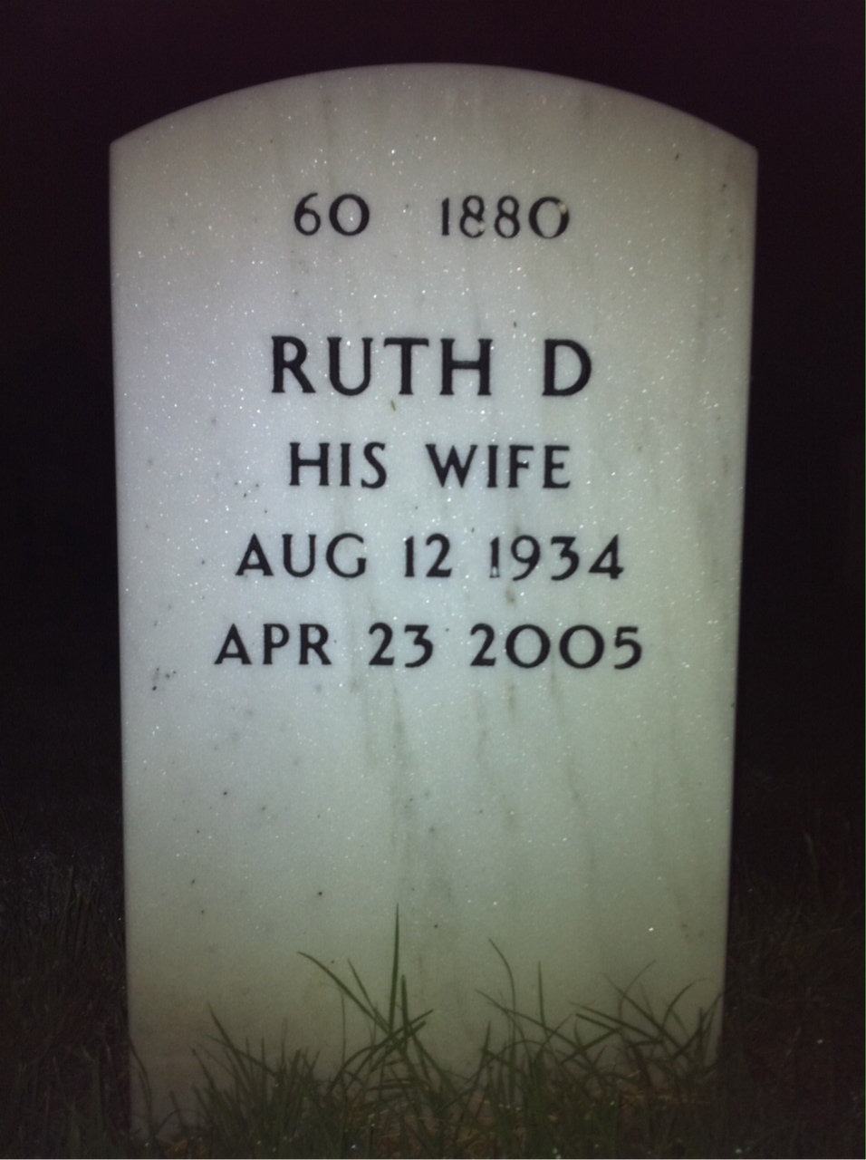 Back of headstone — Willis Gilmore