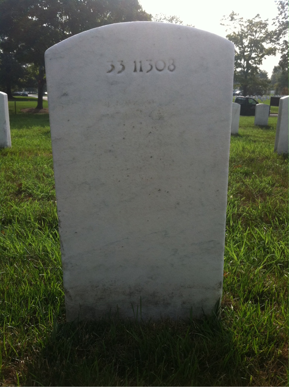 Back of headstone — Violet Aman