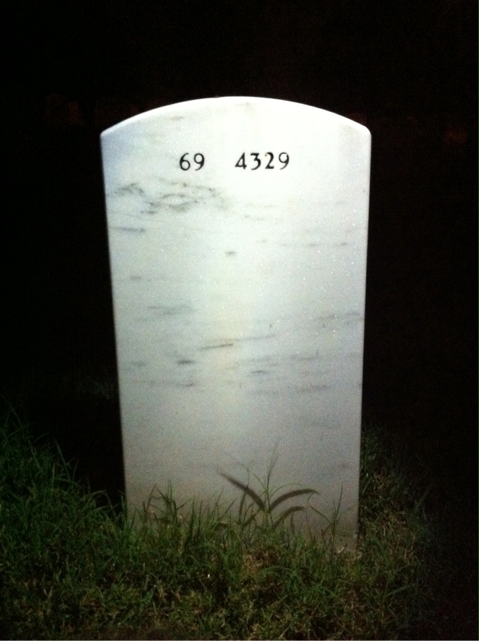 Back of headstone — H Huffman