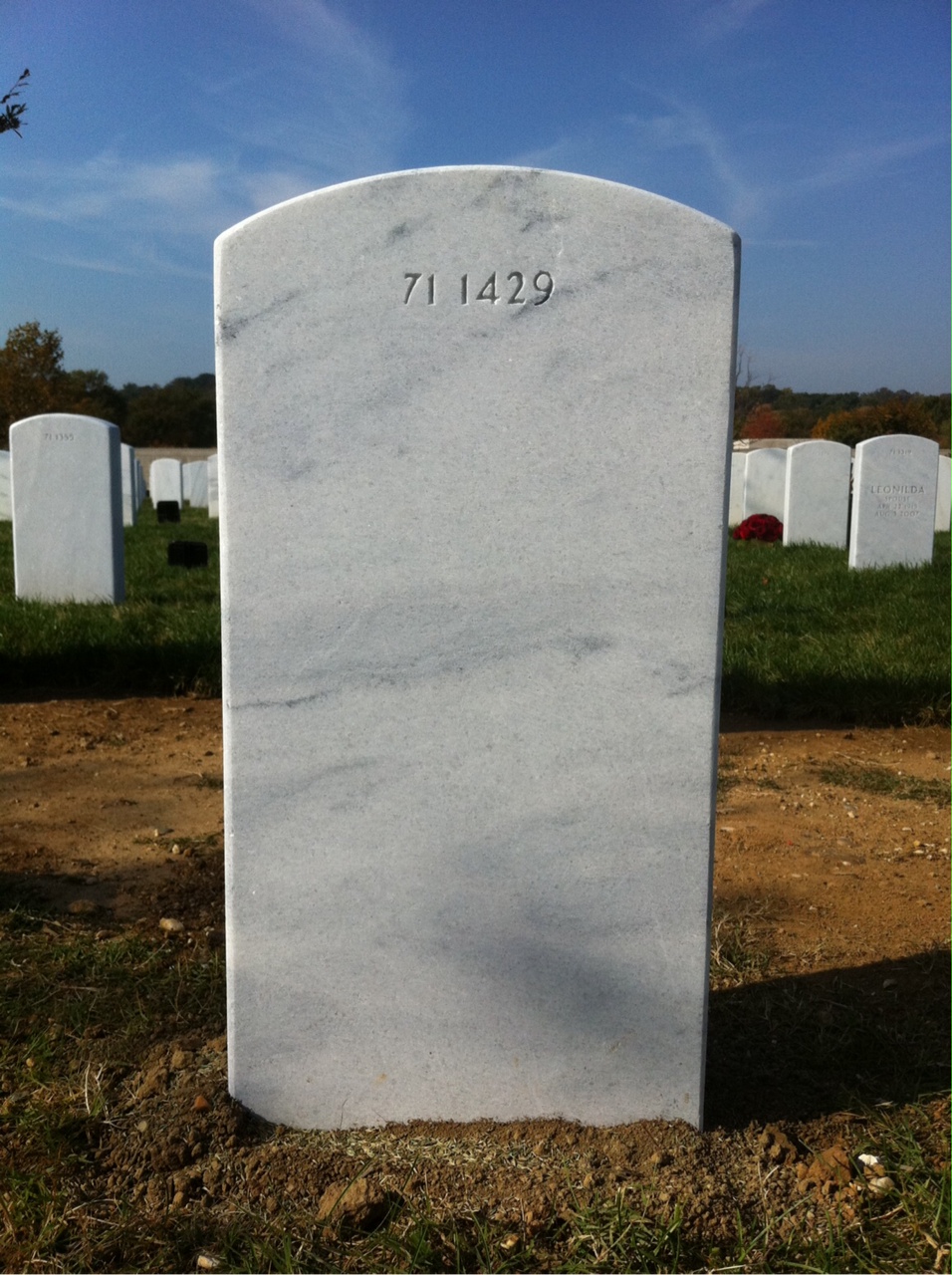 Back of headstone — Thomas J Walker