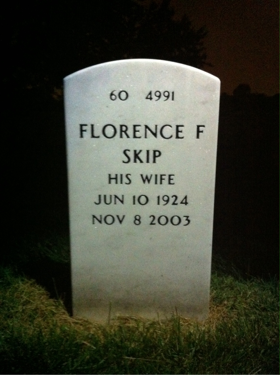 Back of headstone — Howard Hickman