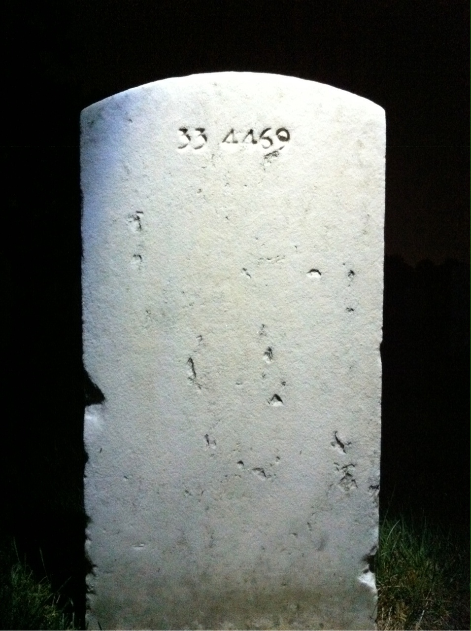 Back of headstone — Augustus Milligan