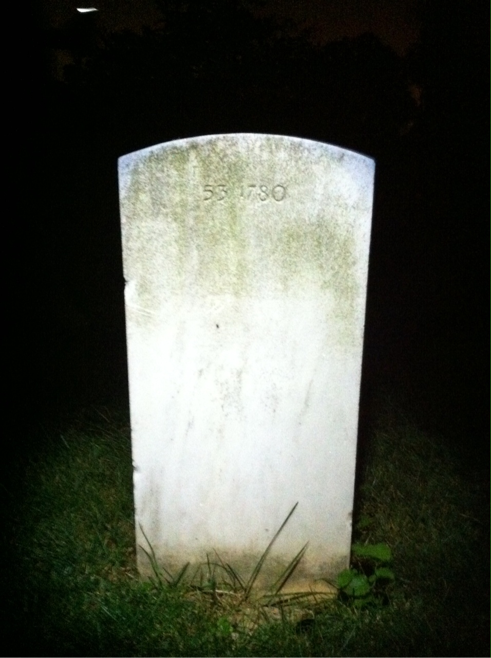 Back of headstone — John Moore
