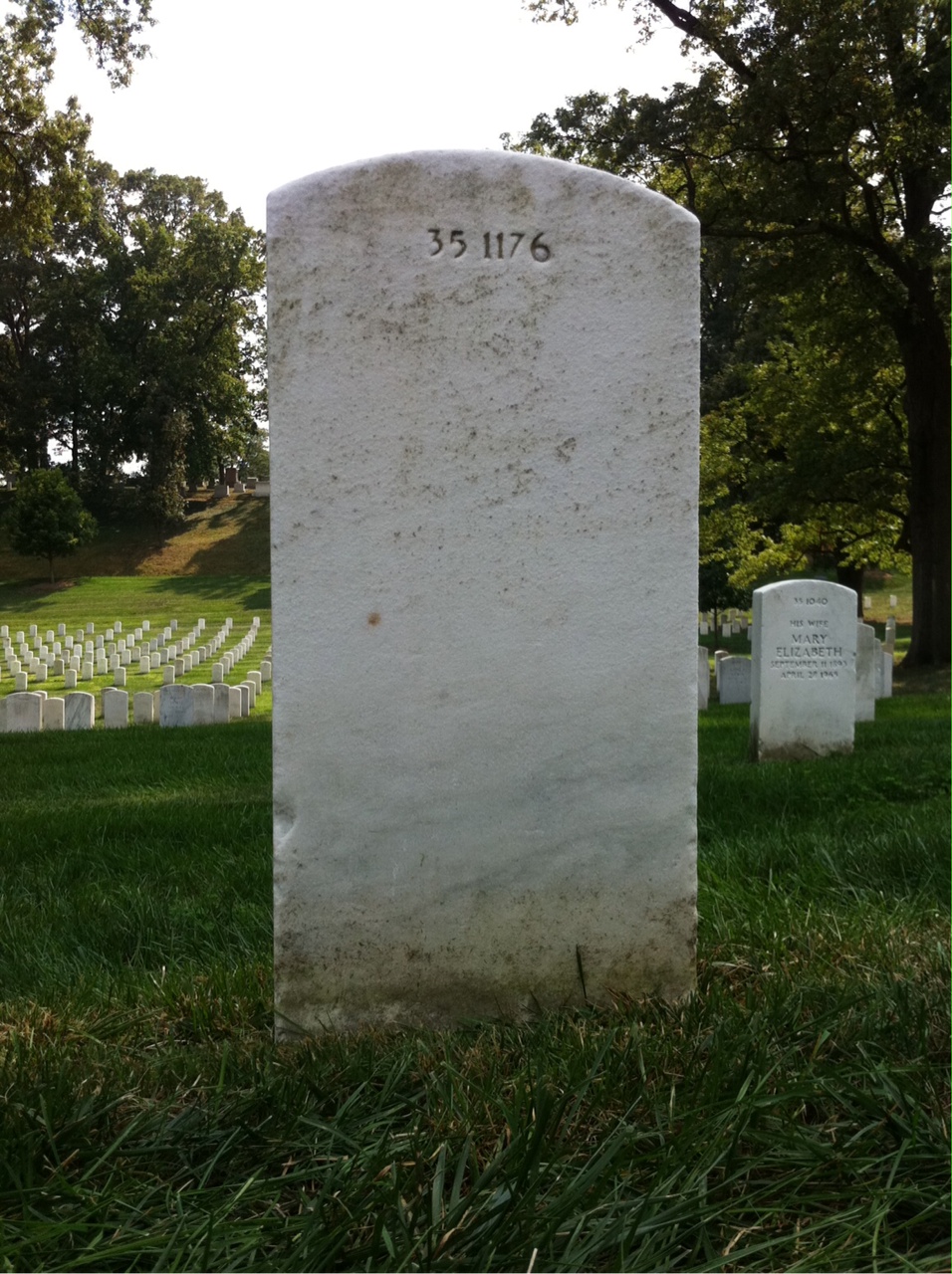 Back of headstone — David Morse