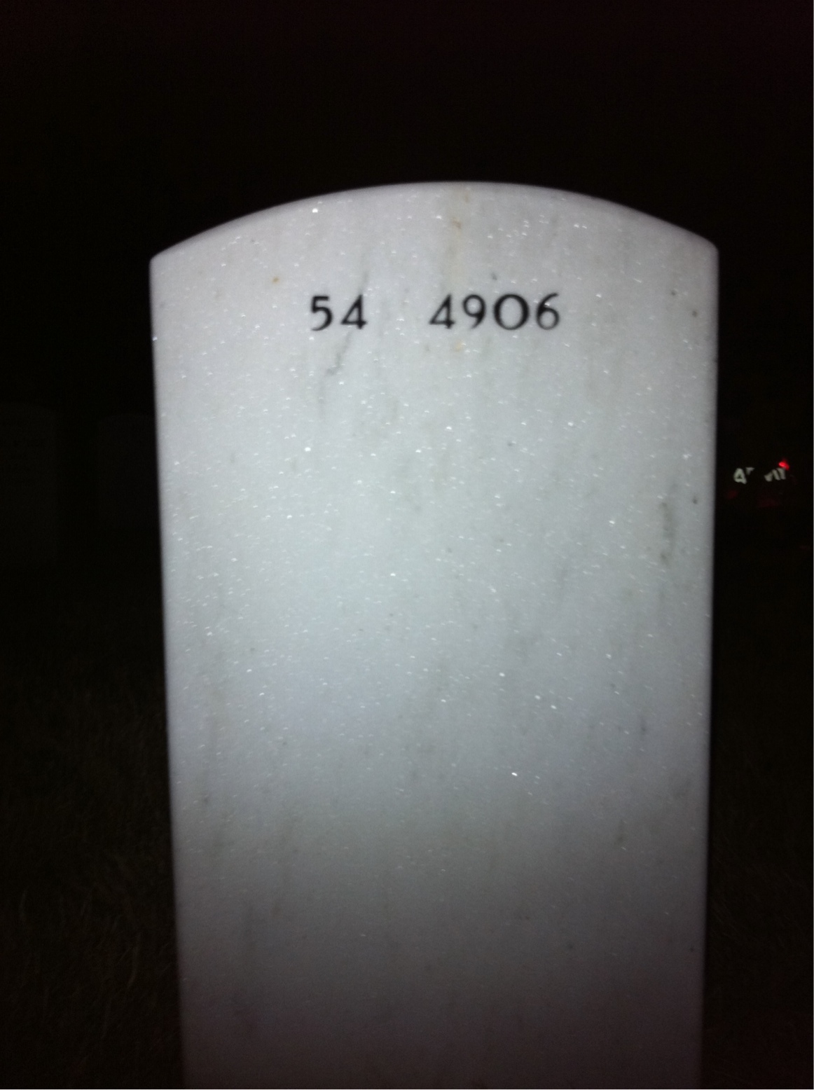 Back of headstone — Matthew Flagg