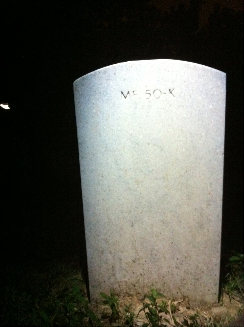 Back of headstone — James Ash
