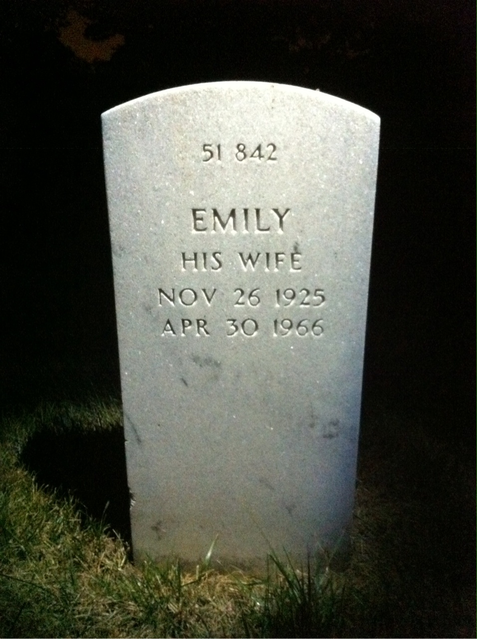Back of headstone — Allen Mitchell