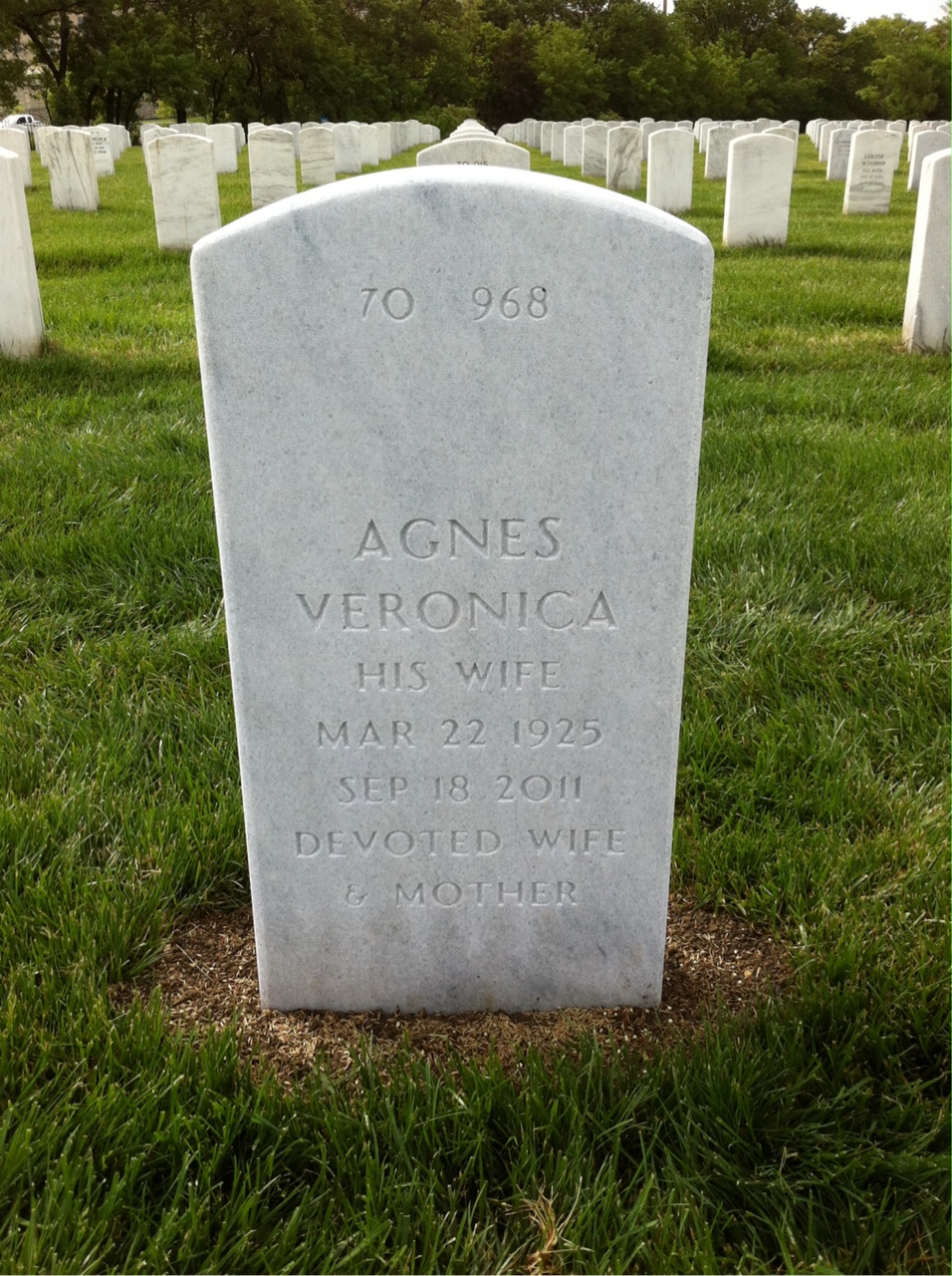 Back of headstone — Agnes Jenkins