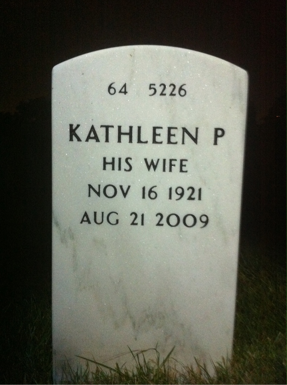 Back of headstone — John Mcnulty