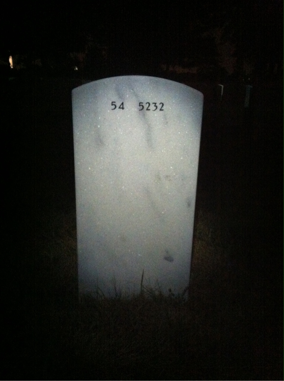 Back of headstone — Noel Sweeten