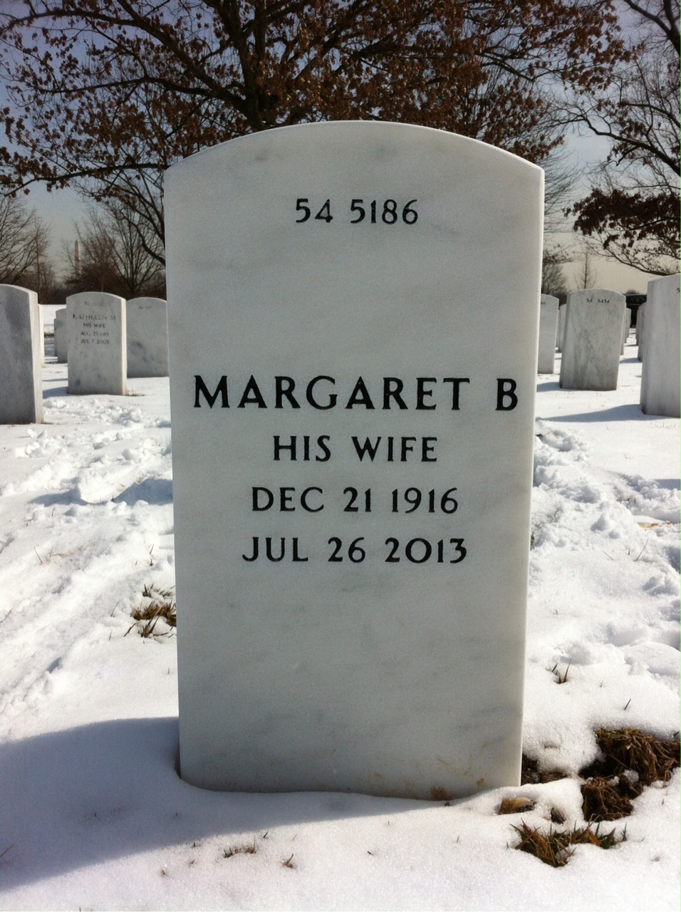 Back of headstone — James New
