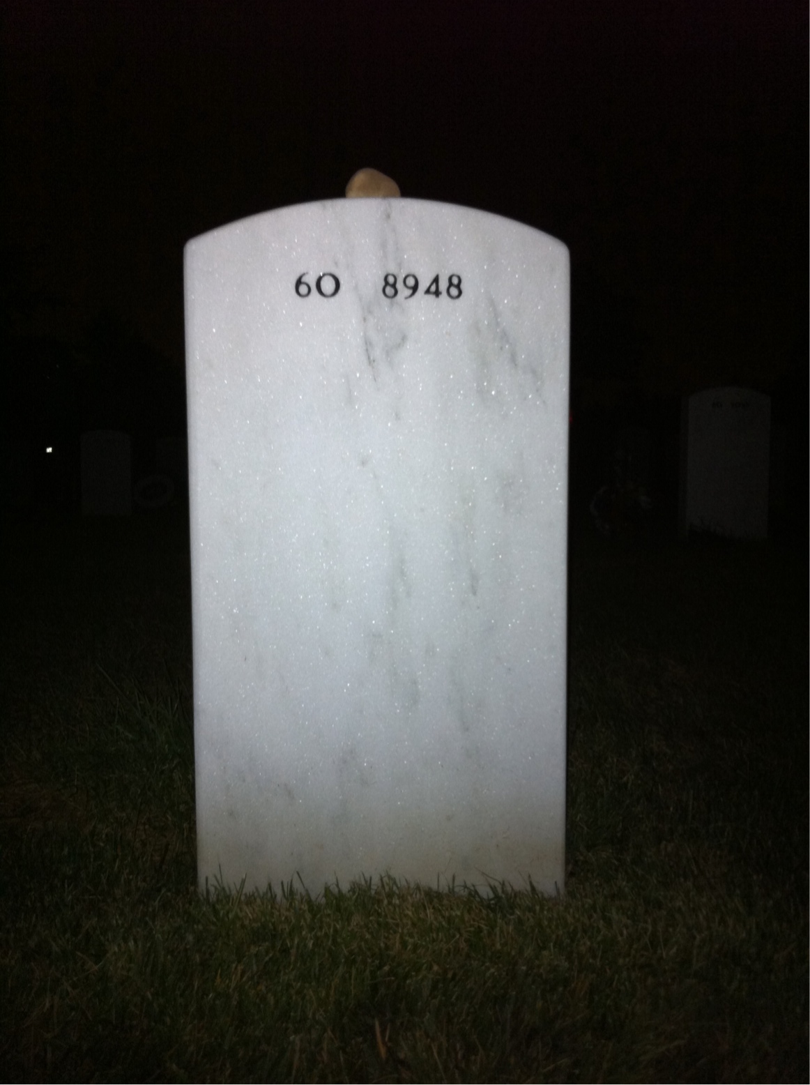 Back of headstone — David Mitchell