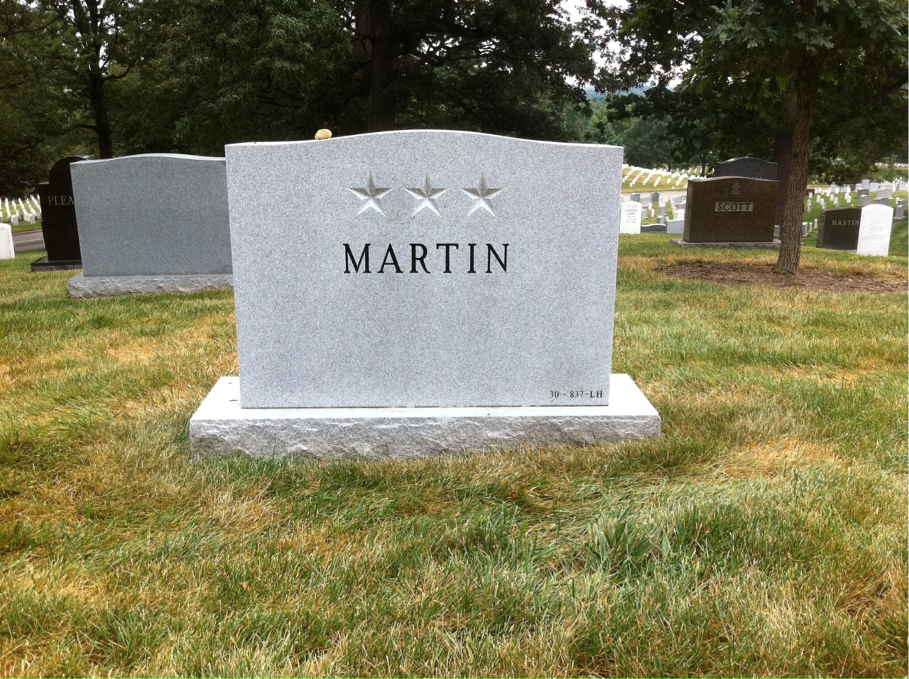 Back of headstone — William Martin
