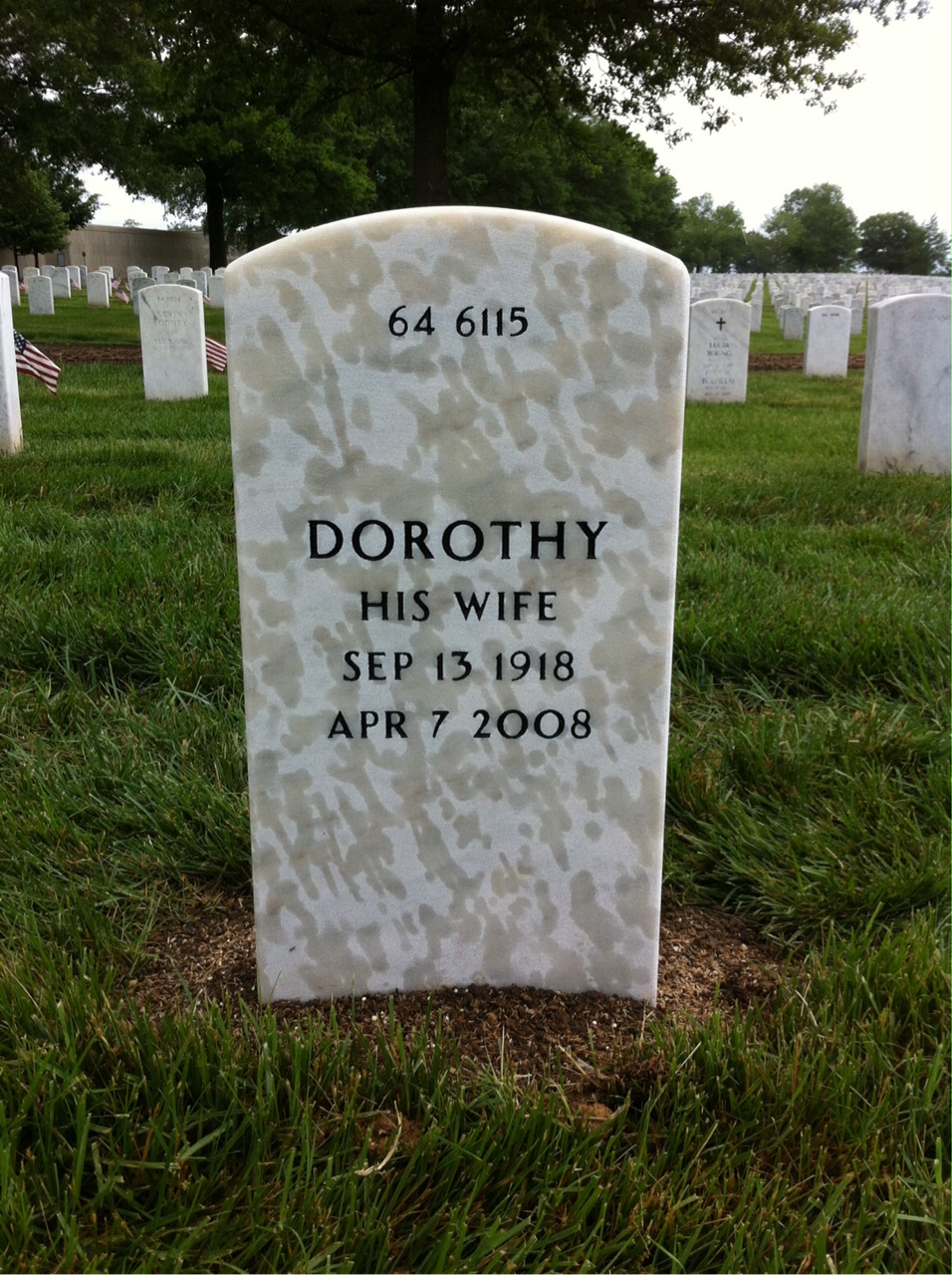 Back of headstone — Dominick Traina