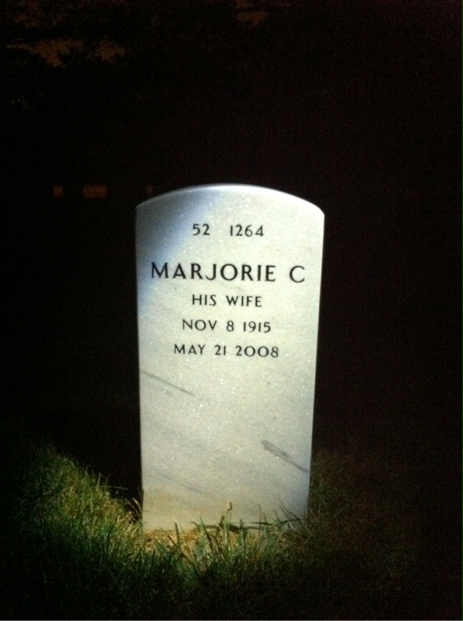 Back of headstone — Sonny Evans