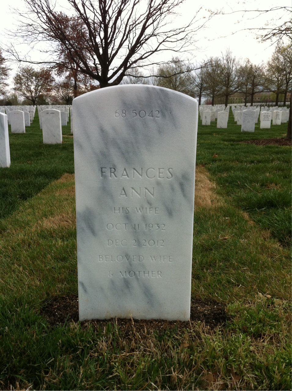 Back of headstone — Arthur Marshall