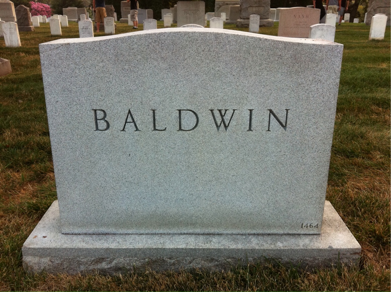Back of headstone — Frank Baldwin
