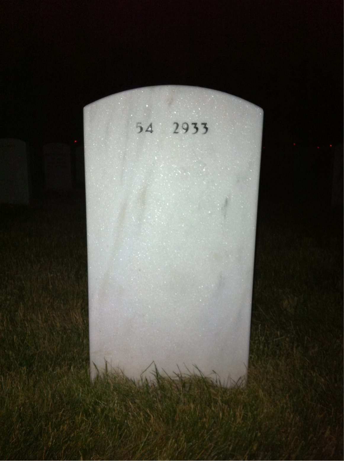 Back of headstone — Okey Curtis