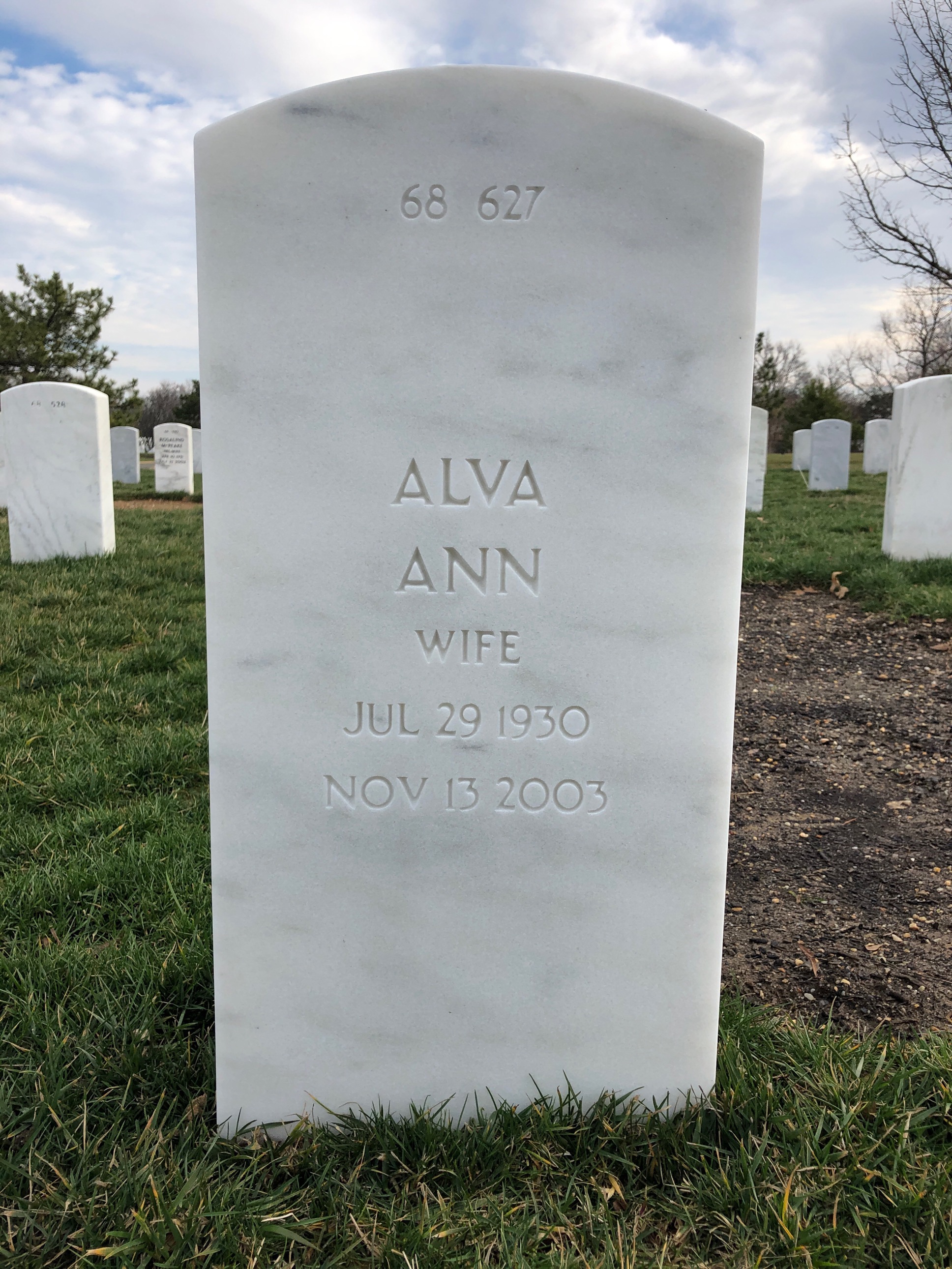 Back of headstone — Sidney Wright
